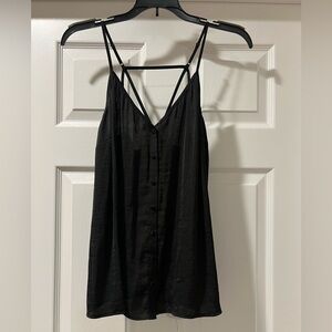 Naked Zebra Black Satin Strappy Top